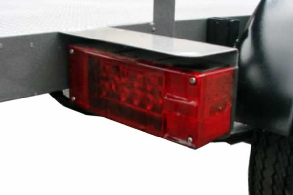 A close up of the rear light on a truck