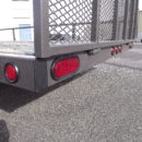 A close up of the rear end of a trailer.