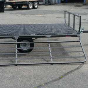 A trailer with a ramp on the back of it.